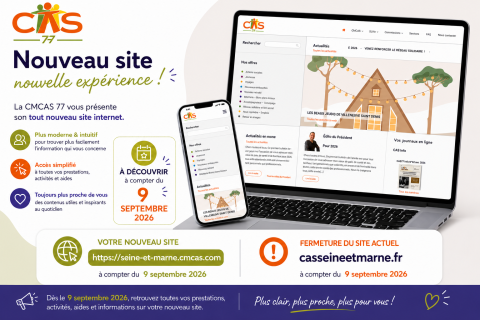 NOUVEAU SITE INTERNET CMCAS 77